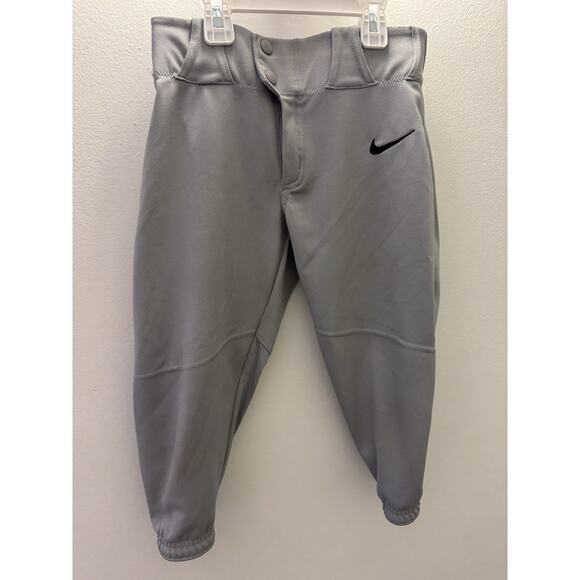 Nike Baseball Pants Kids Solid Gray Size Medium - Picture 1 of 6